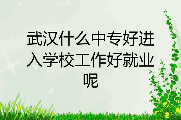 武汉什么中专好进入学校工作好就业呢