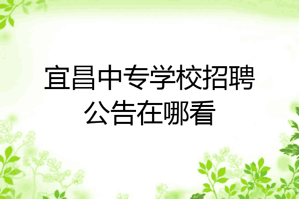 宜昌中专学校招聘公告在哪看