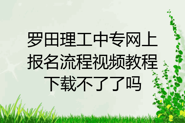 罗田理工中专网上报名流程视频教程下载不了了吗