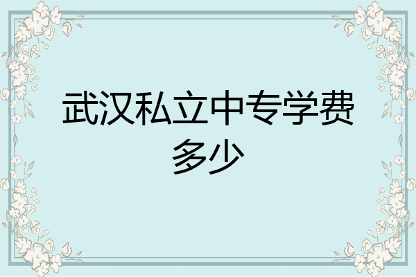 武汉私立中专学费多少