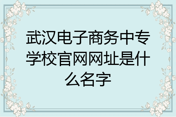 武汉电子商务中专学校官网网址是什么名字