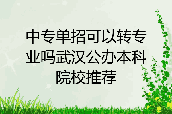 中专单招可以转专业吗武汉公办本科院校推荐