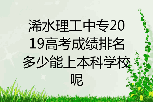 浠水理工中专2019高考成绩排名多少能上本科学校呢