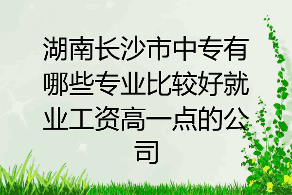 湖南长沙市中专有哪些专业比较好就业工资高一点的公司