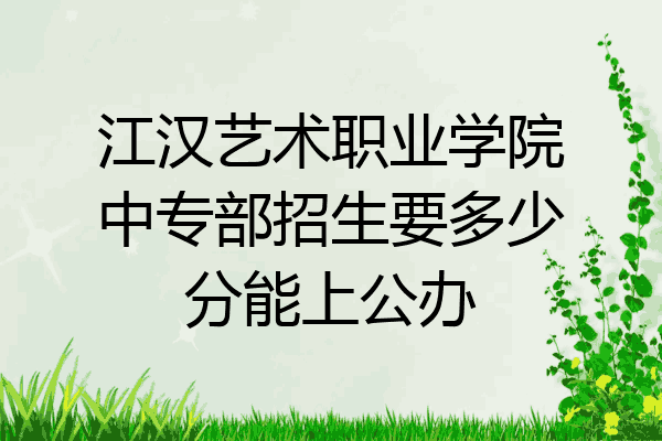 江汉艺术职业学院中专部招生要多少分能上公办