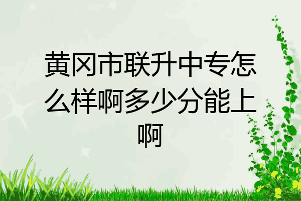 黄冈市联升中专怎么样啊多少分能上啊