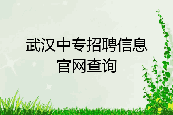 武汉中专招聘信息官网查询