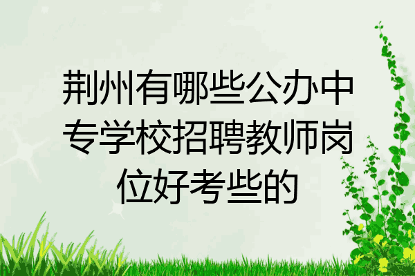 荆州有哪些公办中专学校招聘教师岗位好考些的
