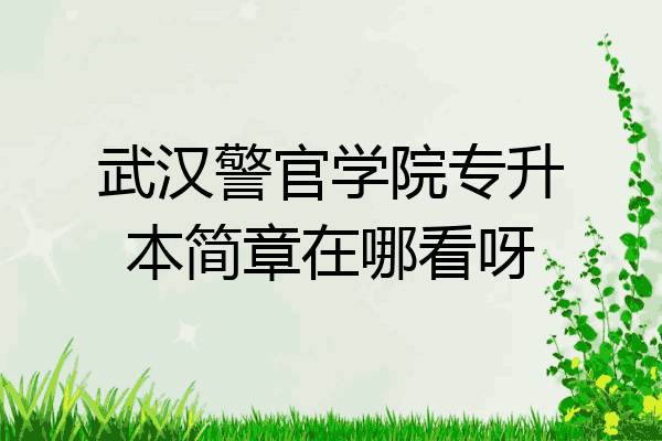 武汉警官学院专升本简章在哪看呀