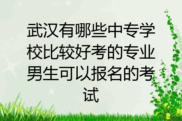 武汉有哪些中专学校比较好考的专业男生可以报名的考试