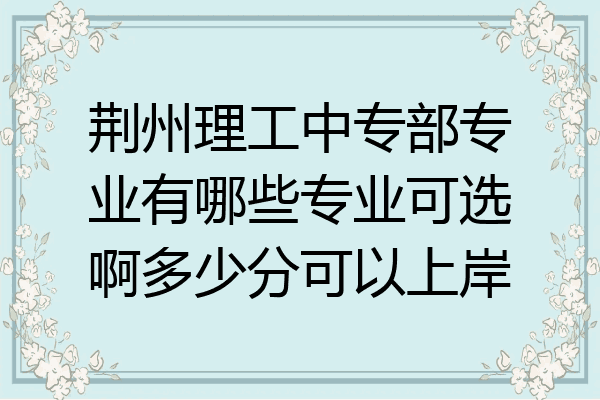 荆州理工中专部专业有哪些专业可选啊多少分可以上岸