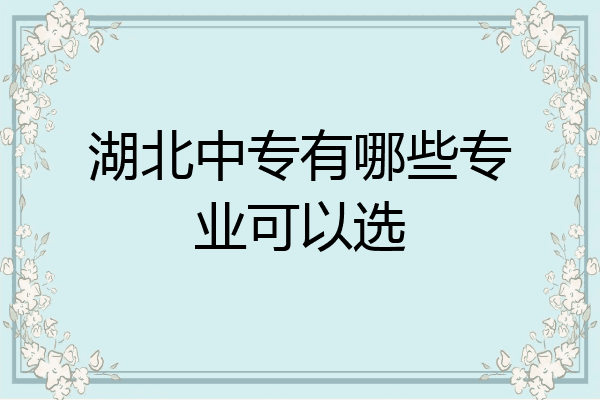 湖北中专有哪些专业可以选