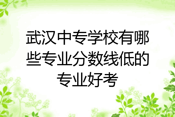 武汉中专学校有哪些专业分数线低的专业好考