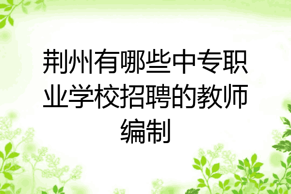 荆州有哪些中专职业学校招聘的教师编制