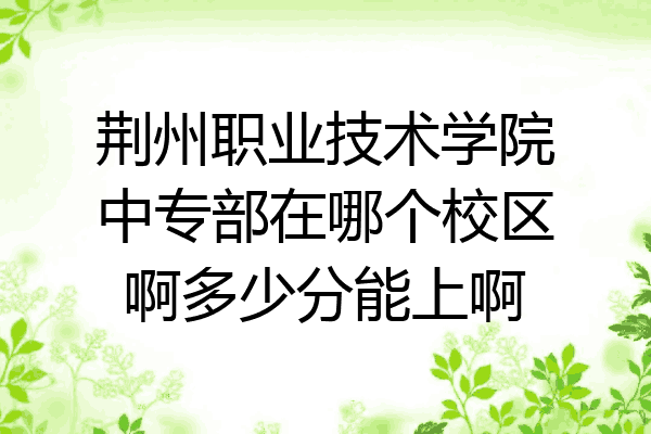 荆州职业技术学院中专部在哪个校区啊多少分能上啊