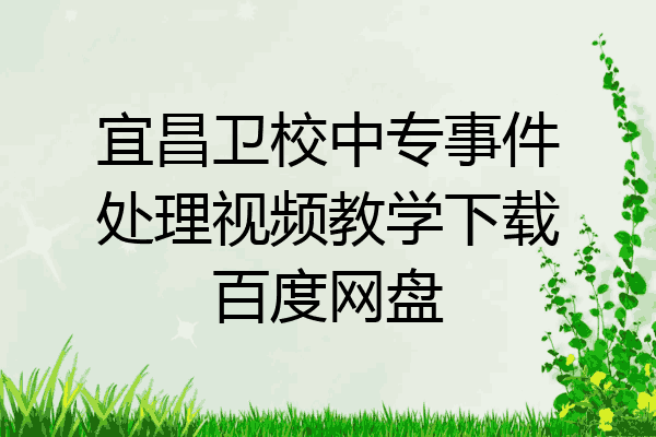 宜昌卫校中专事件处理视频教学下载百度网盘