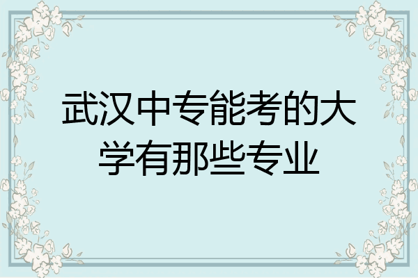 武汉中专能考的大学有那些专业