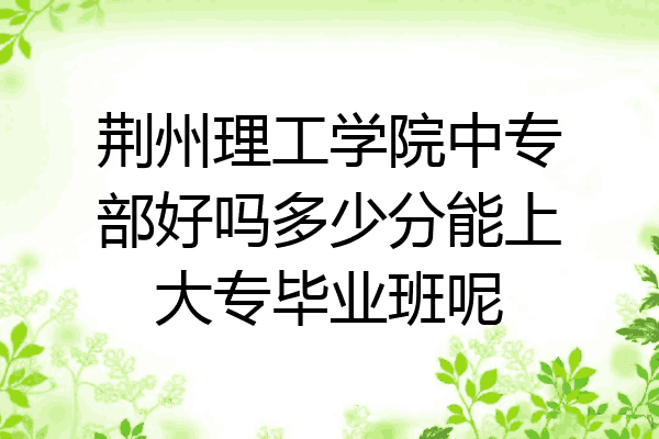 荆州理工学院中专部好吗多少分能上大专毕业班呢