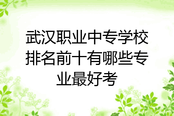 武汉职业中专学校排名前十有哪些专业最好考