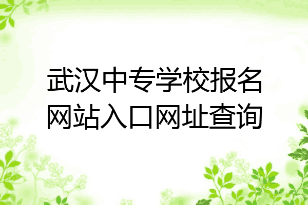 武汉中专学校报名网站入口网址查询