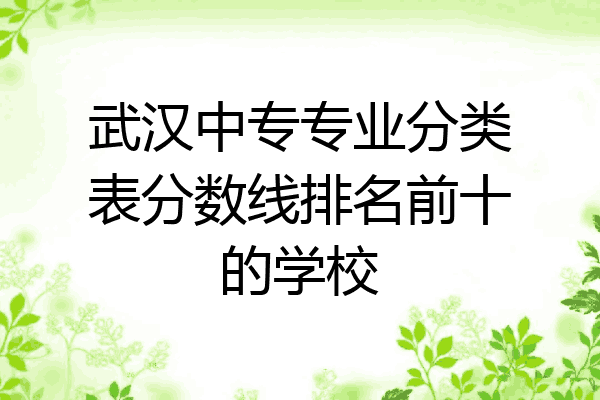 武汉中专专业分类表分数线排名前十的学校