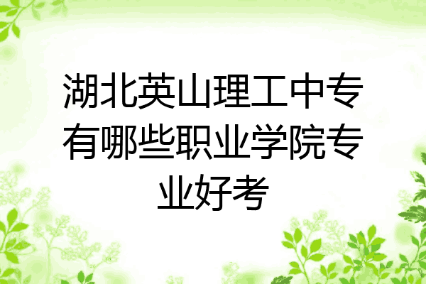 湖北英山理工中专有哪些职业学院专业好考
