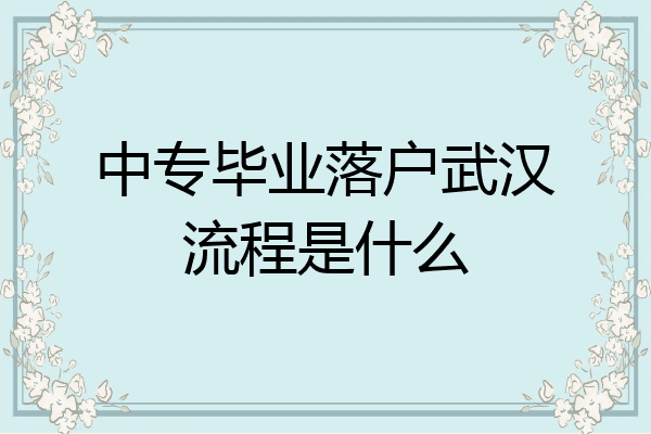 中专毕业落户武汉流程是什么
