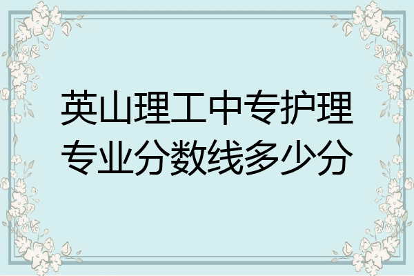 英山理工中专护理专业分数线多少分