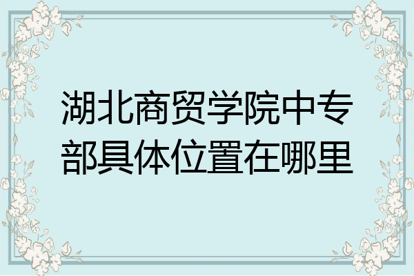 湖北商贸学院中专部具体位置在哪里