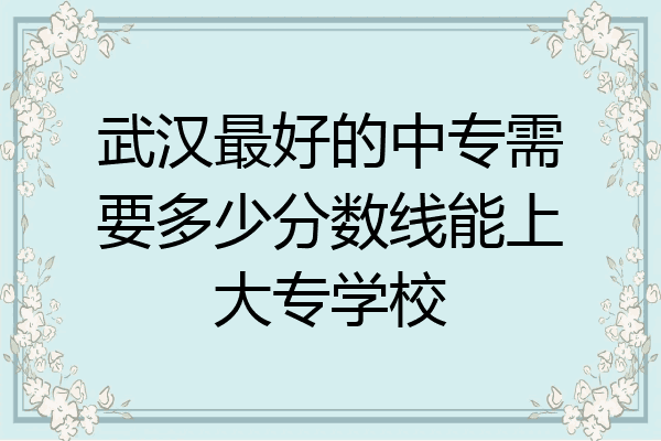武汉最好的中专需要多少分数线能上大专学校