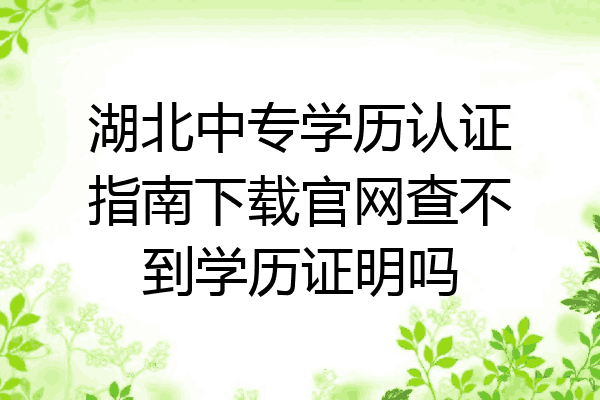 湖北中专学历认证指南下载官网查不到学历证明吗