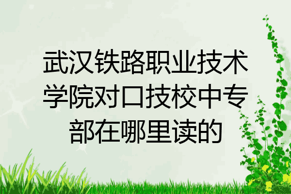 武汉铁路职业技术学院对口技校中专部在哪里读的