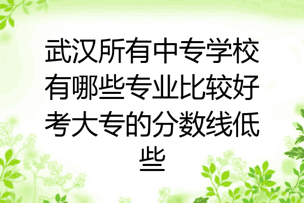 武汉所有中专学校有哪些专业比较好考大专的分数线低些