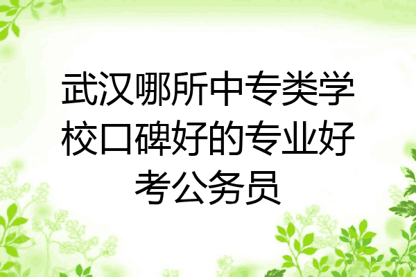 武汉哪所中专类学校口碑好的专业好考公务员