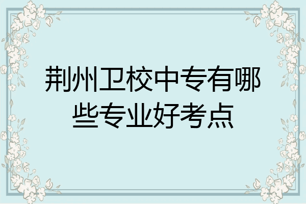 荆州卫校中专有哪些专业好考点