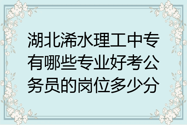 湖北浠水理工中专有哪些专业好考公务员的岗位多少分
