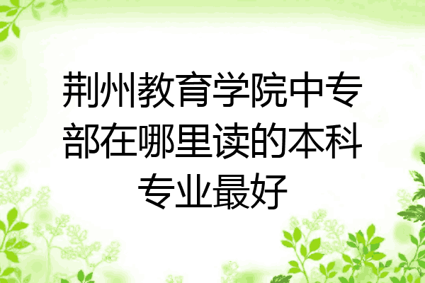 荆州教育学院中专部在哪里读的本科专业最好