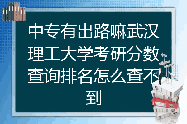 中专有出路嘛武汉理工大学考研分数查询排名怎么查不到