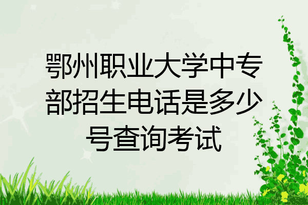 鄂州职业大学中专部招生电话是多少号查询考试