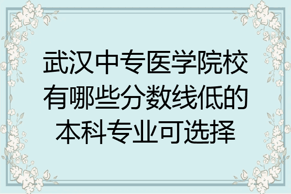 武汉中专医学院校有哪些分数线低的本科专业可选择
