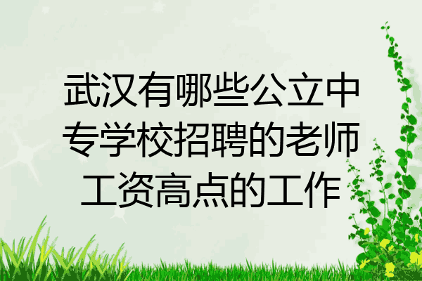 武汉有哪些公立中专学校招聘的老师工资高点的工作