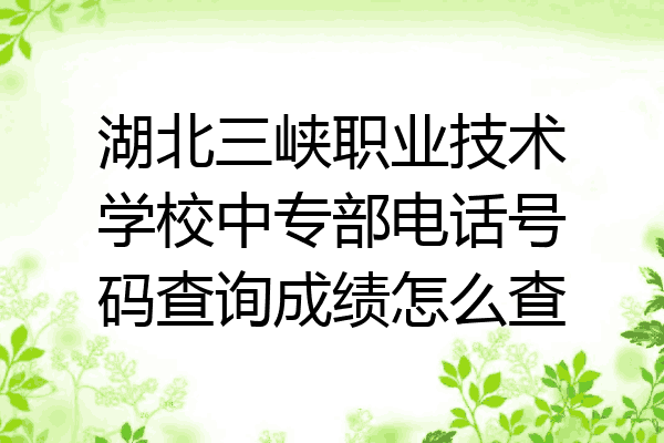 湖北三峡职业技术学校中专部电话号码查询成绩怎么查