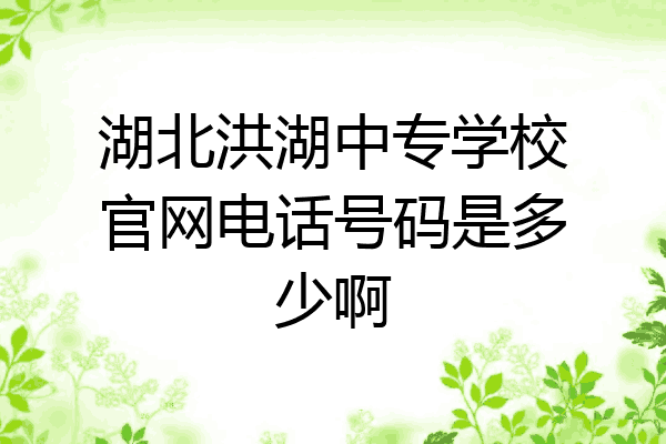 湖北洪湖中专学校官网电话号码是多少啊
