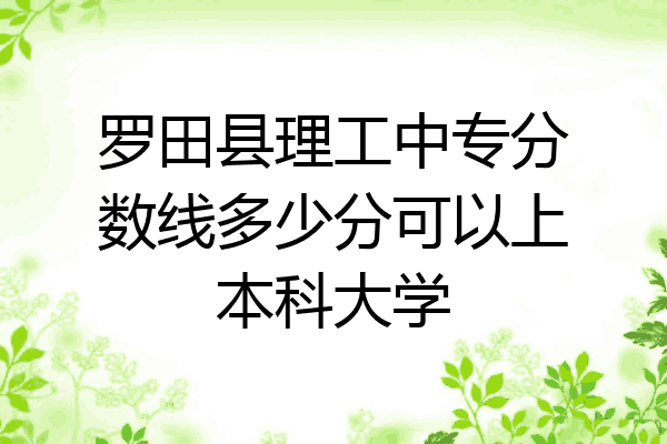 罗田县理工中专分数线多少分可以上本科大学