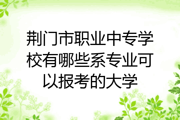 荆门市职业中专学校有哪些系专业可以报考的大学