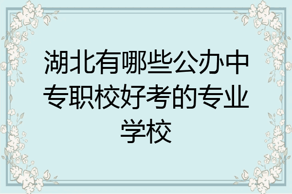 湖北有哪些公办中专职校好考的专业学校