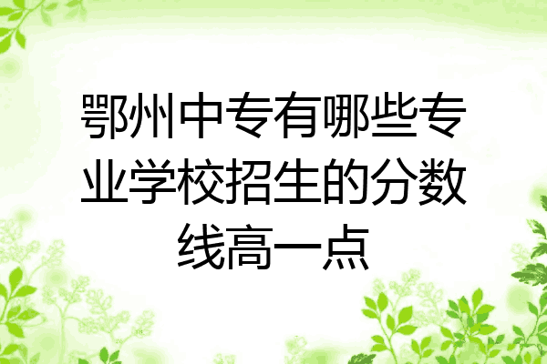 鄂州中专有哪些专业学校招生的分数线高一点