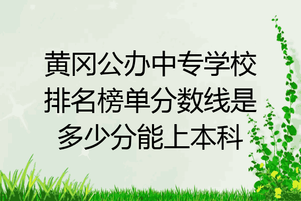 黄冈公办中专学校排名榜单分数线是多少分能上本科