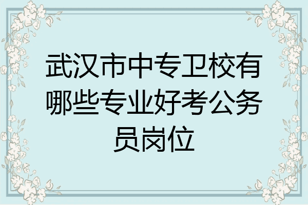 武汉市中专卫校有哪些专业好考公务员岗位