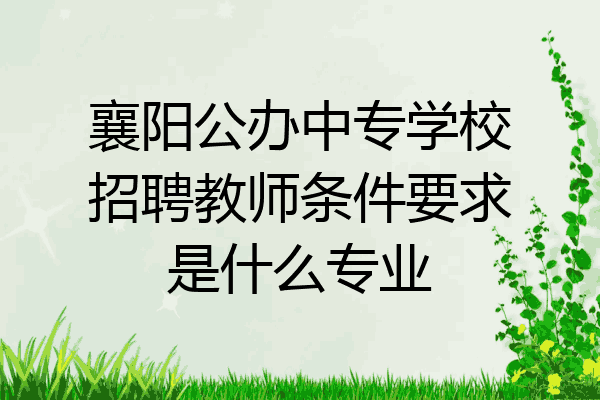 襄阳公办中专学校招聘教师条件要求是什么专业